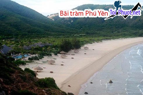 Biển trong xanh và lặng sóng ở Bãi tràm Phú Yên