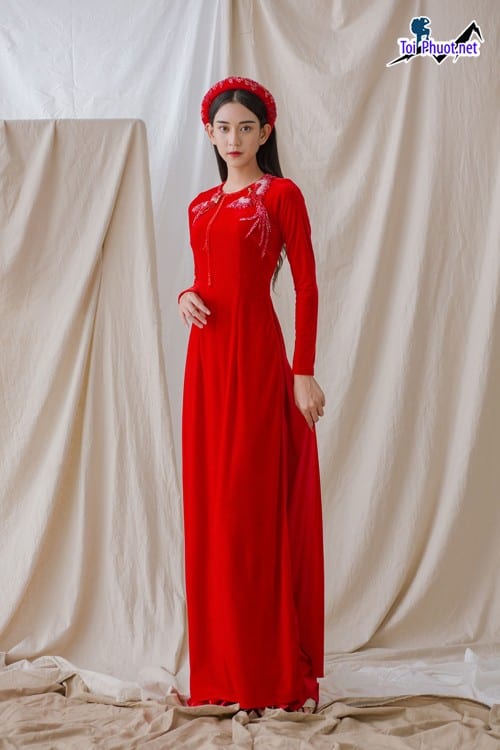 Áo dài cưới, Áo Cưới Đẹp Tuy Hoà Phú Yên sắc đỏ lấy cảm hứng từ chuyện cổ 'Tấm Cám'