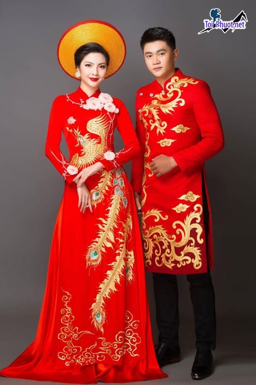Áo Dài. Áo Cưới Đẹp Tuy Hoà Phú Yên Hoạ Tiết Á Đông Cho Chú Rể Việt