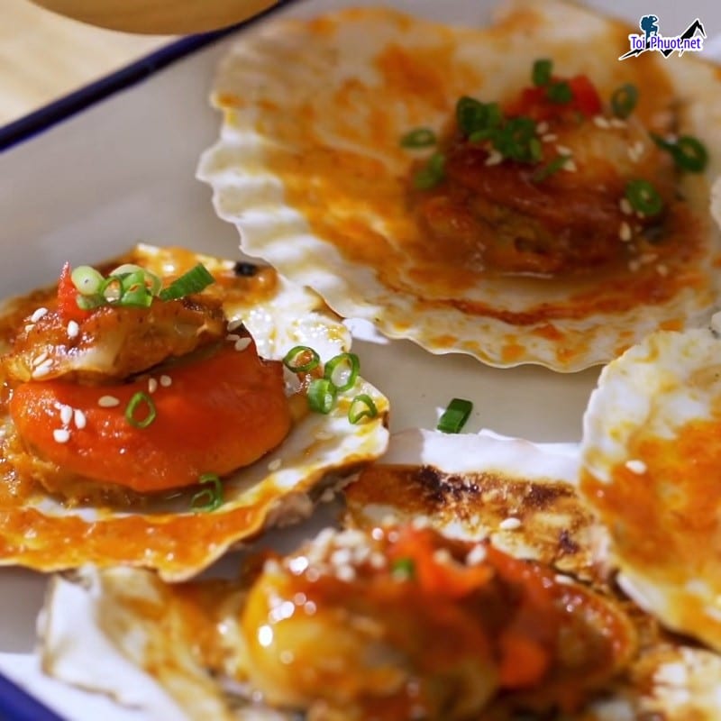 Sò điệp sate Cung cấp mua bán Sò điệp nướng sa tế giá rẻ tốt sỉ cực ngon