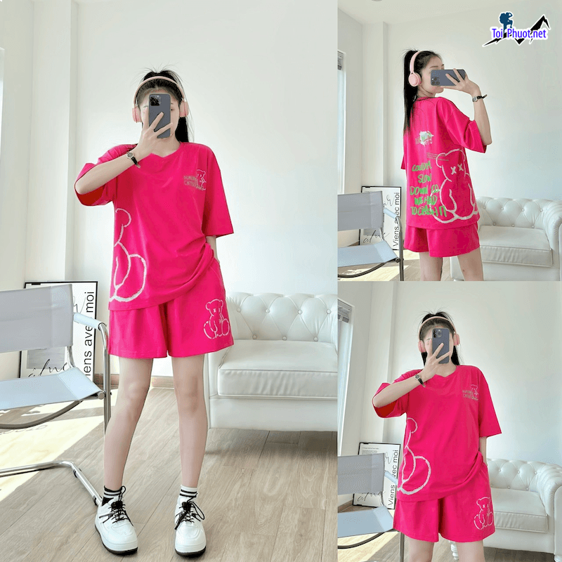 Đồ bộ thun cotton thái lan nam nữ Hà Nội form rộng (1)