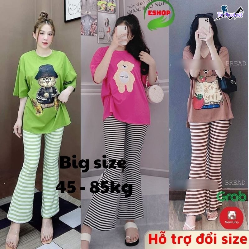 Đồ bộ thun cotton thái lan nam nữ Hà Nội form rộng (4)