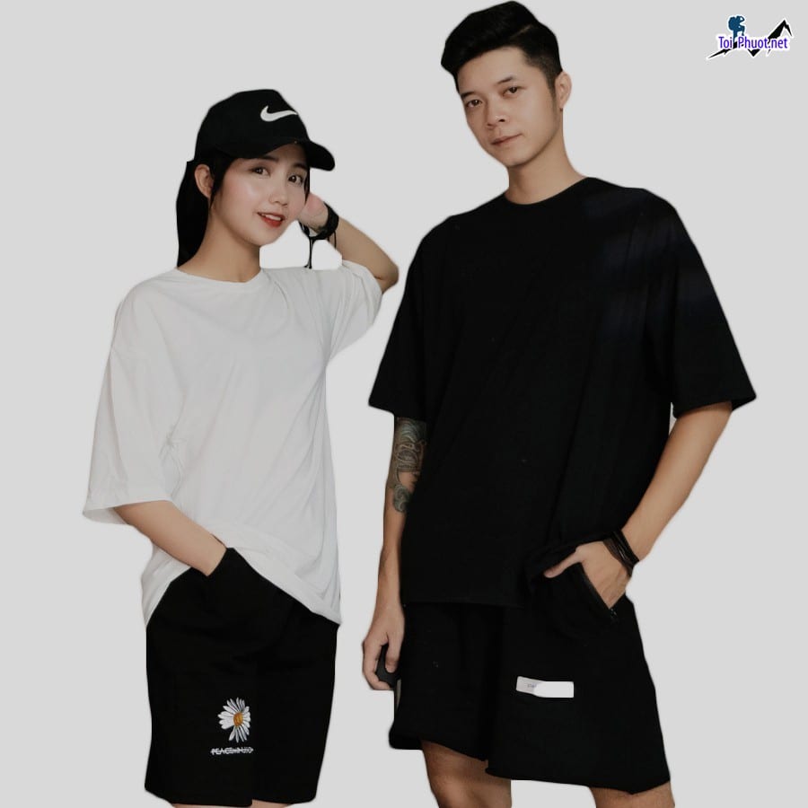 Đồ bộ thun cotton thái lan nam nữ Tân An Long An form rộng (3)