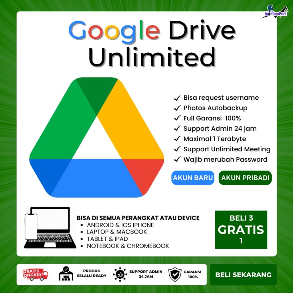 Top 3 bán tài khoản drive google không giới hạn Kon Tum vĩnh viễn
